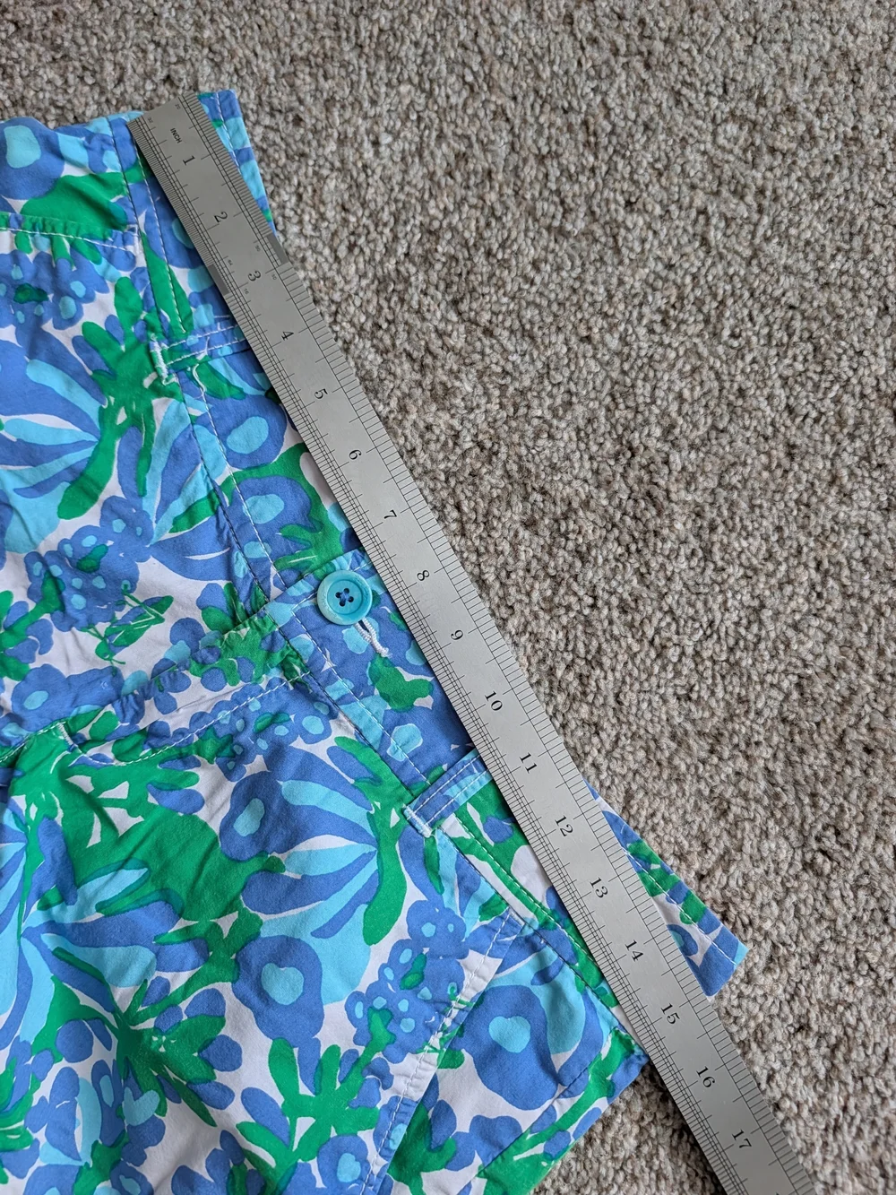 Lilly Pulitzer Womens Blue Green Callahan Cotton Floral Low Rise Shorts Size 4